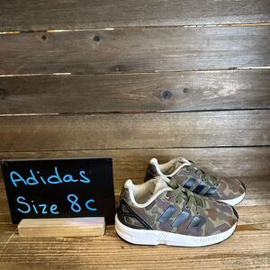 Little Kids Adidas ZX Flux Camo Athletic Running Sneakers Shoes Size 8 C‎ GUC
